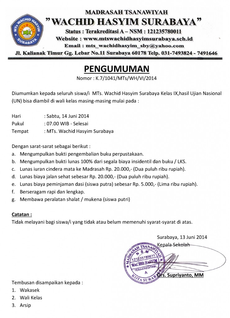 OK - PENGUMUMAN KELAS IX - 2