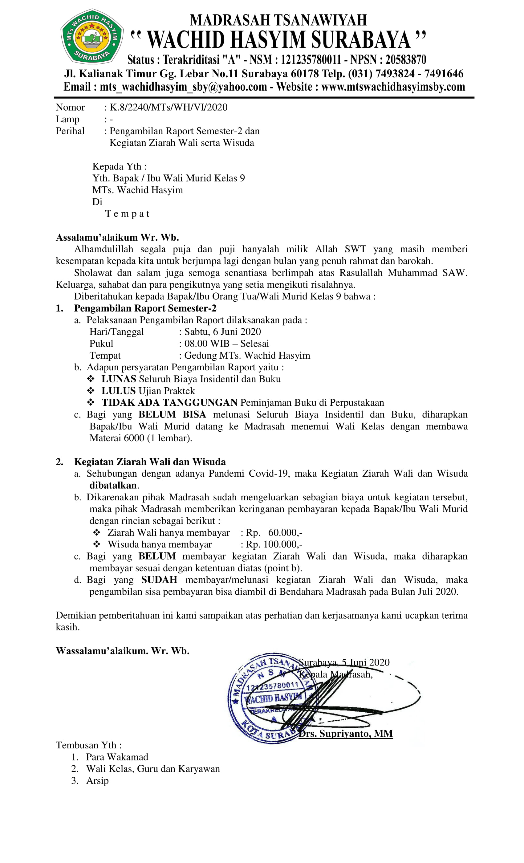 PENGAMBILAN RAPORT DAN KEGIATAN ZIARAH WALI SERTA WISUDA-1