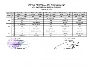 JADWAL PEMBELAJARAN DARING-1