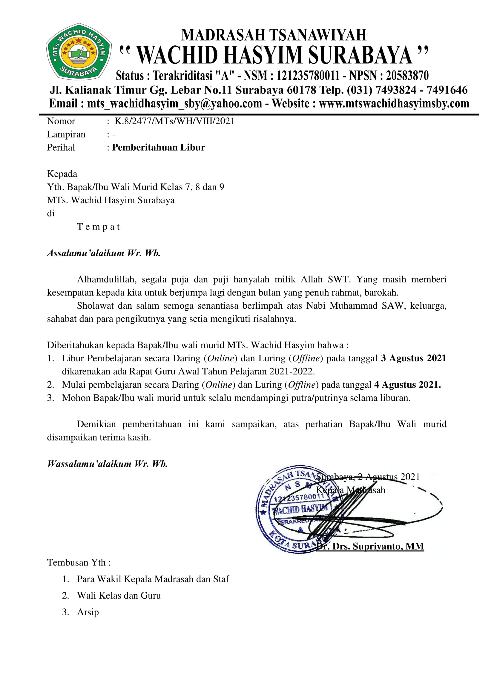 2. Libur Pembelajaran Karena Rapat Guru Awal Tahun Pelajaran 2021-2022-1
