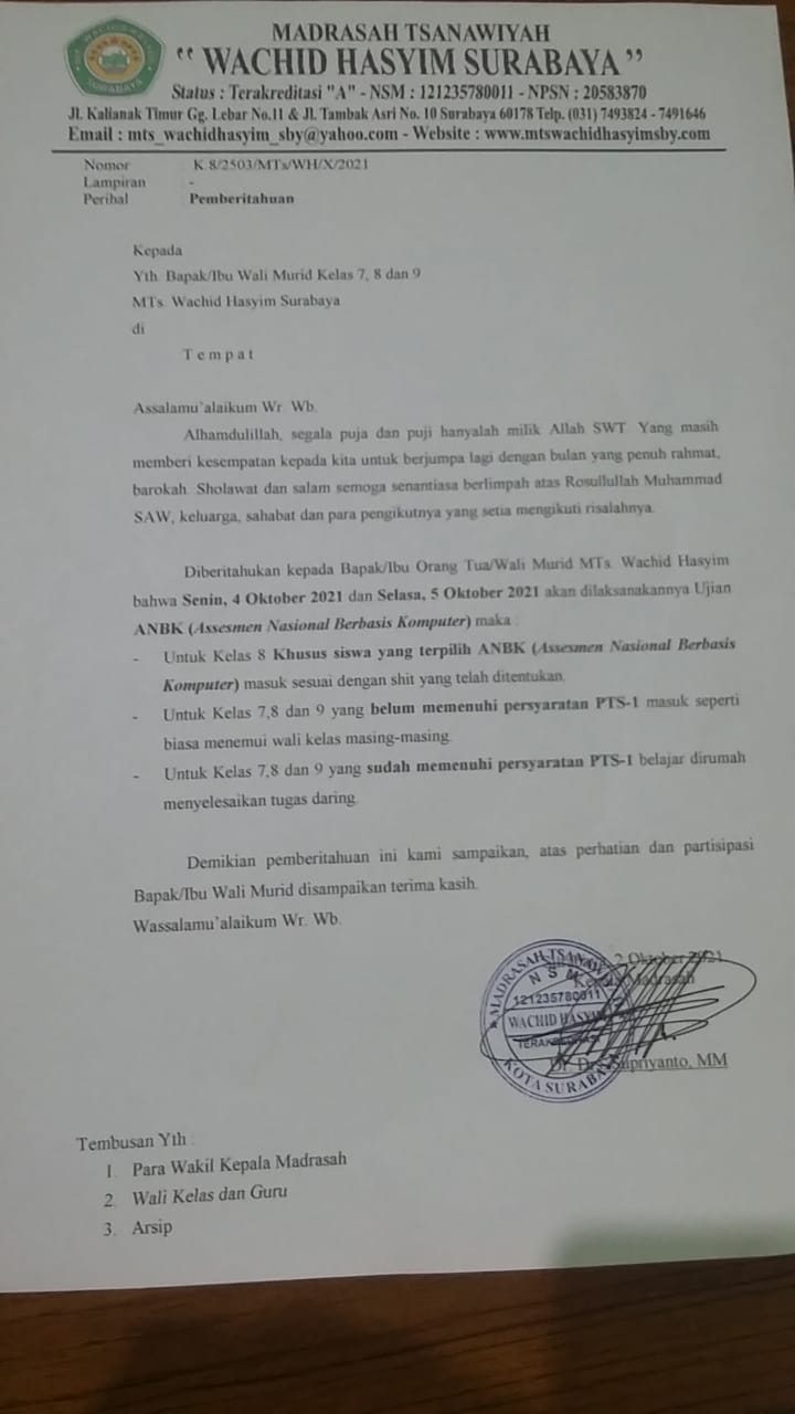 pengumuman libur anbk