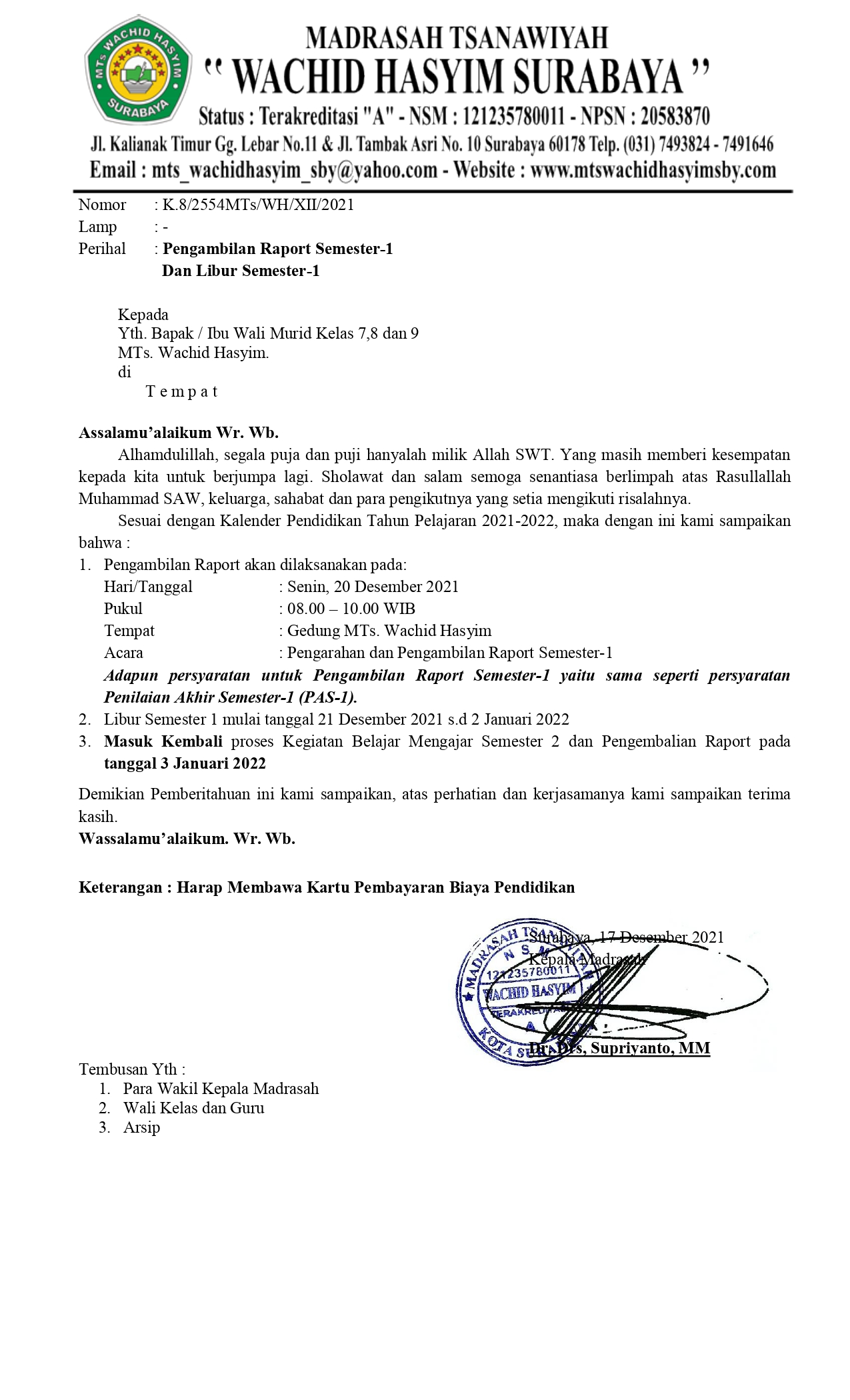 16. Pelaksanaan Pengambilan Raport dan Libur Semester 1_page-0001