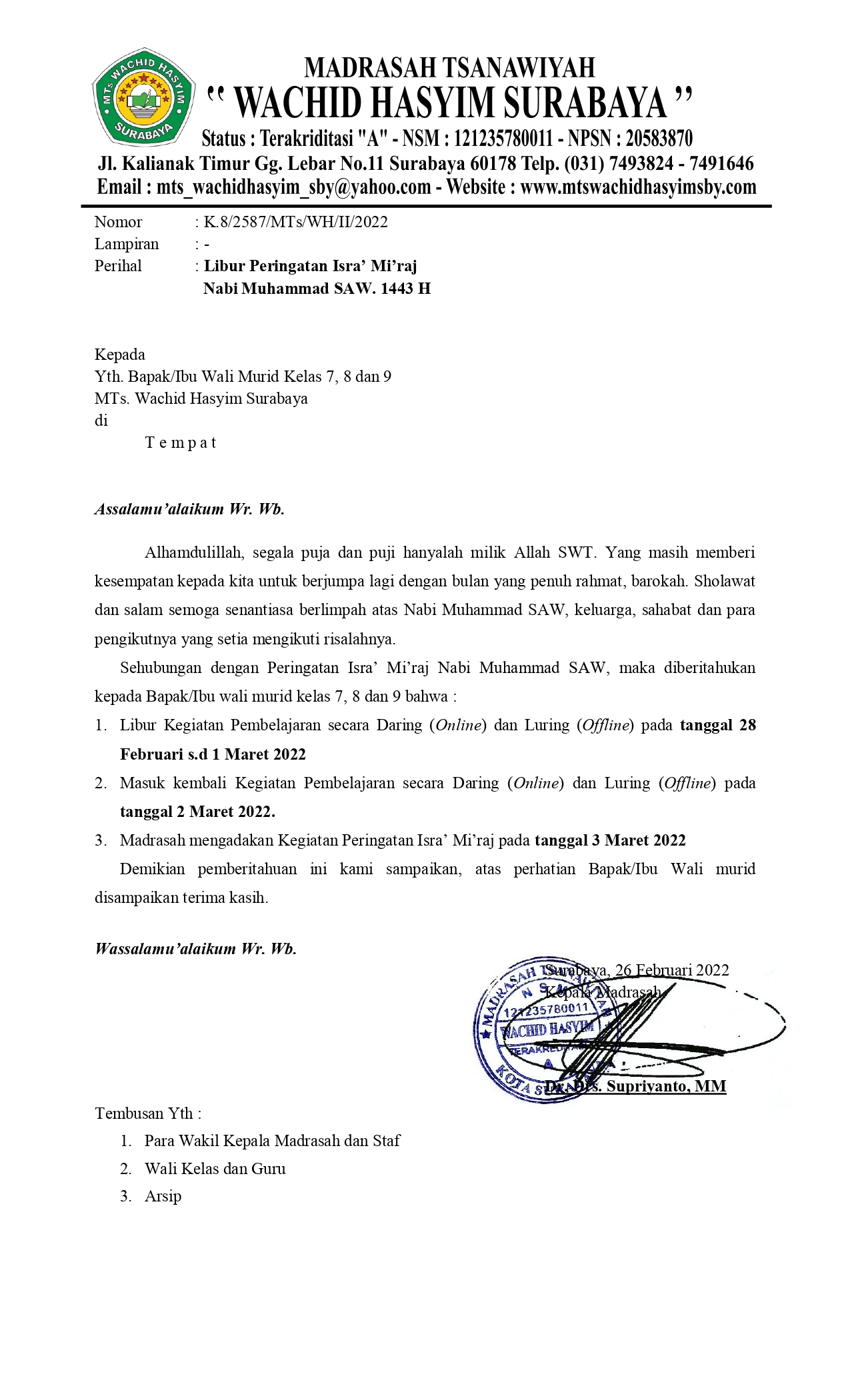 20. Pemberitahuan Libur Peringatan Isra’ Mi’raj 1443 H_page-0001